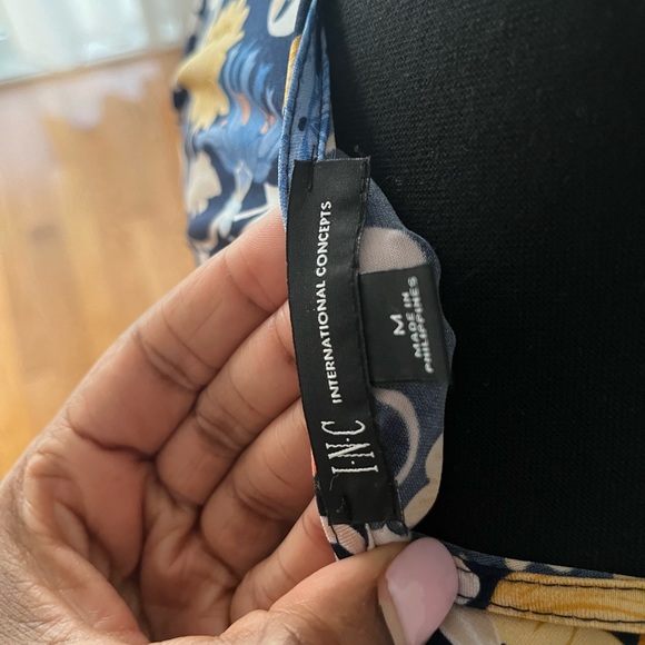 INC Floral-print Smocked Dress - Picture 5 of 5